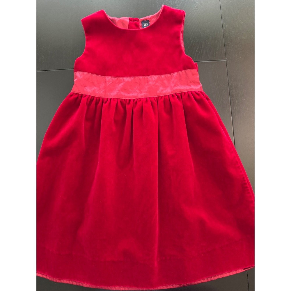 Baby Gap Velvet Holiday Party Dress Toddler Girls 4T Red Holiday Christmas Xmas